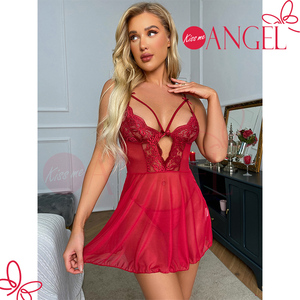 KISS ME ANGEL, lingerie sexy pour adolescentes, robe de nuit babydoll, design élégant, best-seller, transparente, ajourée, défilé de mode - Product Image 3