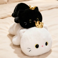 Peluche chat noir courbé en forme de couronne, jouet apaisant pour femme