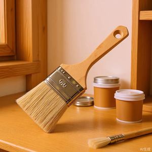 Brocha plana para pintar con cerdas de cerdo, mango de madera de sicomoro francés, 12-18 mm, origen Zhenjiang, para uso en pintura. - Product Image 1