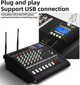 Amplificateur de puissance audio OEM GM4X 350W*2 4 canaux, alimenté par USB, avec 2 micros sans fil - Product Image 5