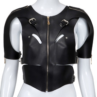 Manteau de Bondage en cuir PU pour femme, veste droite érotique ajustable, harnais corporel, Cosplay, jouet sexuel BDSM, pour adulte
