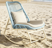 Fauteuil à bascule moderne en rotin, de luxe, pour véranda, fauteuil de relaxation, grande capacité de charge, structure métallique, pour extérieur et usage domestique – Vente chaude directe usine