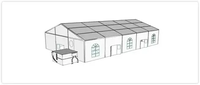 Grande tente de glamping extérieure imperméable, chapiteau personnalisé résistant aux déchirures, au montage facile, avec housse de protection contre la pluie pour fêtes ou réceptions