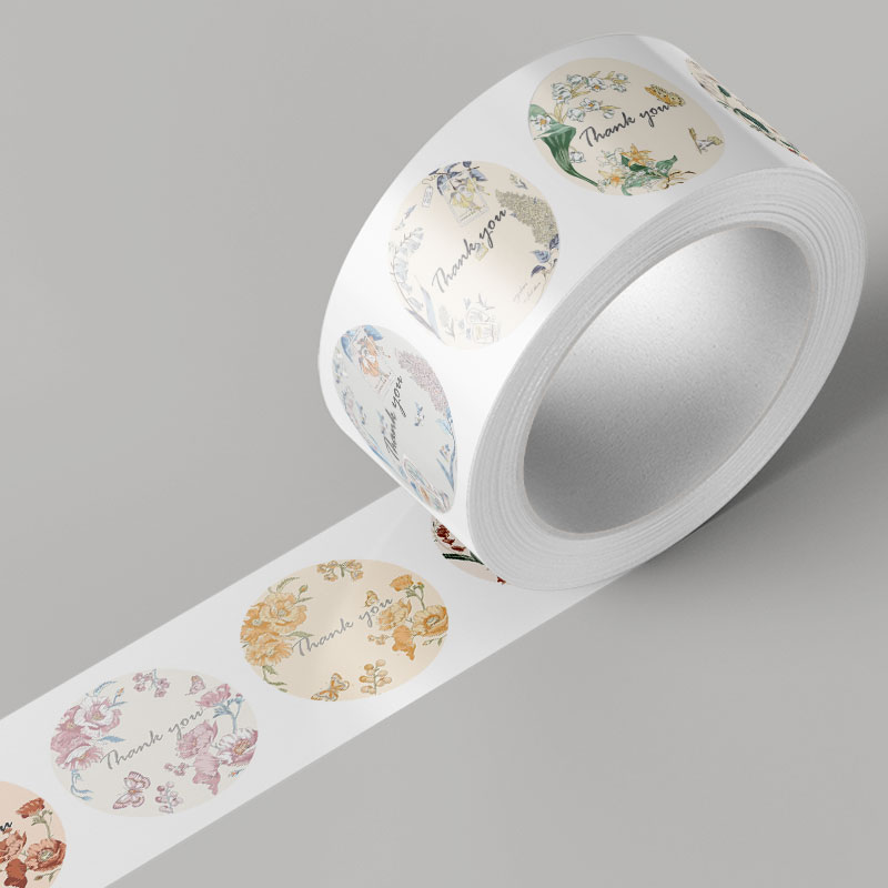 Custom Sticker Packaging Label Private Logo Adhesive Printing Paper Transfer Round Roll Labels Stickers for Packaging Label