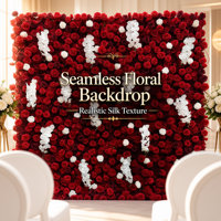 Décoration murale florale multicolore 5D en tissu pour mariage, fleurs artificielles ; échantillons personnalisés disponibles