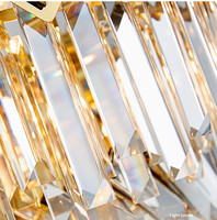 Lustre moderne en cristal pour hôtel, lampe suspendue de luxe pour cuisine, lumière suspendue LED dorée