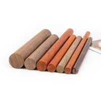 Tiges en bois personnalisées, bâtons en bois non finis, bois rouge, noyer, pin, sapelli, tiges rondes