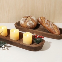 Cuenco Decorativo Largo de Madera para Centro de Mesa, Velas Aromáticas de Madera para Hombres y Mujeres, Regalos de Velas Perfumadas