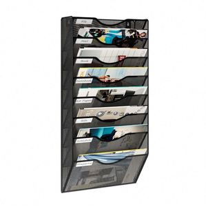 Porte-documents mural en métal à 8 poches, organisateur de fichiers, porte-revues suspendu - Product Image 1