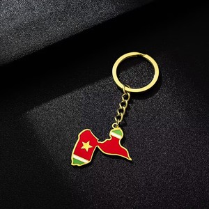 Porte-clés Île <span class=keywords><strong>de</strong></span> <span class=keywords><strong>la</strong></span> <span class=keywords><strong>Guadeloupe</strong></span> en émail et acier inoxydable, pendentif carte du drapeau français, breloque ethnique pour sac, souvenir des Caraïbes, cadeau - Product Image 5