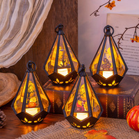 Nouvelle Lanterne Citrouille Créative Portable en Plastique avec Poignée, Ornements de Table, Cadeaux, Petites Décorations de Nuit pour Fêtes d'Halloween