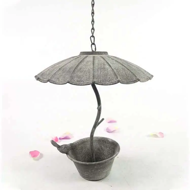 Cast Iron Rain Proof Wall Hanging Garden Metal Bird Feeder