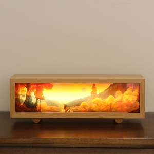 Lampe de table en bois avec cadre lumineux 3D Anime, haut-parleur, veilleuse pour enfants - Product Image 4