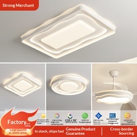 Plafonnier LED en acrylique et fer, nouveau modèle 2026, style crème, élégant, moderne, minimaliste, avec télécommande vocale, éclairage pour toute la maison