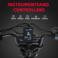 Vélo de montagne électrique à pneus larges 250W à prix abordable, entrepôt US/UE, longue autonomie, 17.5Ah 48V, vélos électriques pour adultes