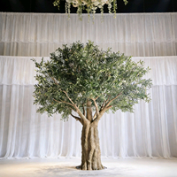 Arbre artificiel en soie Olivier grand format en Y pour aménagement paysager intérieur/extérieur, verdure, décoration de Noël et de rentrée scolaire