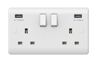 Prise USB à double interrupteur 1 voie avec ports Type A+C pour charge rapide, norme britannique, en cuivre
