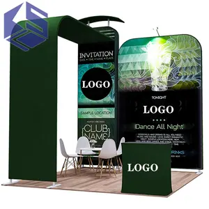Cabine de exposição portátil personalizada para feiras comerciais de cosméticos, cabine para feiras comerciais de design de roupas 10x10