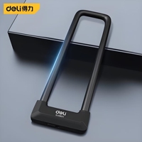 Serrure de porte en verre Deli en forme de U, double porte, antivol, devanture de magasin, poussoir-tracteur étendu, modèle 2023.8.24, fabriqué en Chine continentale