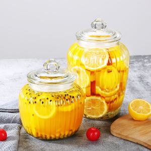 Pot de conservation en verre hermétique, adapté au miel, aux confitures de citron, aux cornichons ou aux petites portions de kimchi, avec couvercle. - Product Image 1