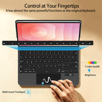 Keyboard Gunting Ajaib Bersertifikasi FCC CE RoHS untuk Tab S10 Lite-Nirkabel dengan Daya Hisap Magnetik dan Lampu Latar 7 Warna Ultra