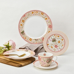 New 20pcs Cute Garden Floral Design Sustainable Porcelain Ceramic <b>Dinner</b> <b>Set</b> Tableware Plates Cup Kit for Restaurant Dinnerware - Product Image 2