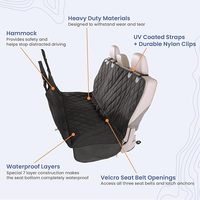 Housse de siège auto pour chien, lit pour chien, Oxford 600D, fond rigide, imperméable, 95% de rejet UV/80% de rejet IR, noir, protection quatre saisons, ajustement universel