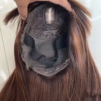 Nouvelle Perruque Bob Droite avec Frange en Cheveux Humains Super Double Drawn, Lace Closure 3*2, Prête à Porter pour Femmes