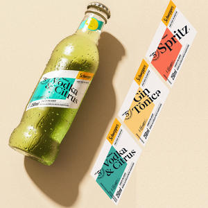 Etiqueta de agua con gas personalizada, botella de soda, tónicos de té, jengibre, cerveza, bebida, impresión Digital, etiquetas adhesivas impermeables para embalaje - Product Image 3