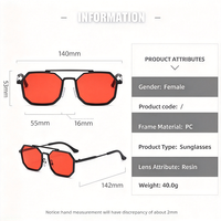 Lunettes de soleil tendance pour homme, style industriel vintage, monture octogonale avec double pont, protection UV, pour la conduite, les activités de plein air et le quotidien