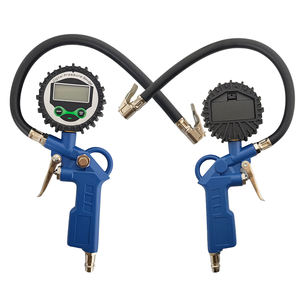 Gonfleur de pneus pour voiture et moto avec manomètre électronique - Pistolet de gonflage manuel bleu - Product Image 1