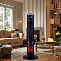 Chauffage portable à granulés 2000W pour maison, salon, camping-car – Poêle électrique autonome infrarouge PTC à flamme de bois avec protection contre la surchauffe