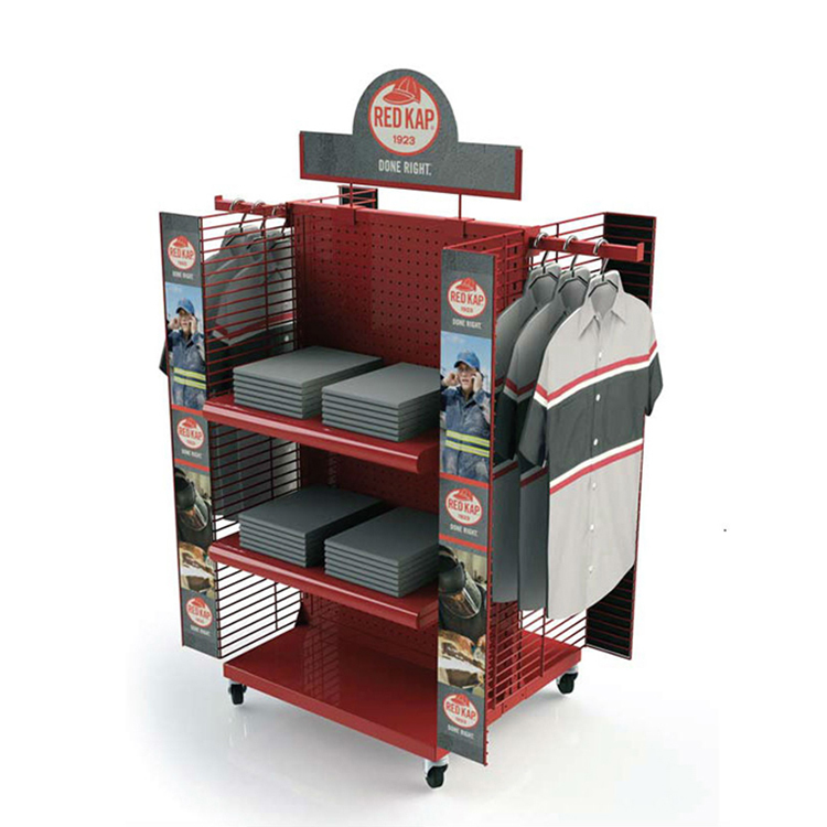 Wire Backpack Display Stand Three-sided Free Standing Metal Customizable Carton Box Powder Coating Apache 3 Layers Customizable — view 5