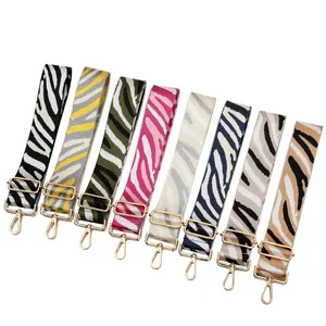 Hot Selling Zebra Animal Pattern Shoulder Straps Replacement Wide Webbing Crossbody Bag Strap