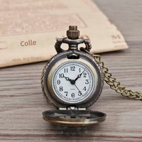 Koleksi Grosir Jam Tangan Saku Quartz Logam 27mm Model Lipat Kecil Vintage Berlubang Angka Romawi
