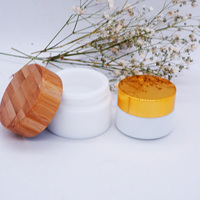 Pot de crème cosmétique en porcelaine blanche, pot de 100g avec couvercle noir, 50g