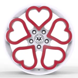 Customized 15 16 17 18 19 20 21 22 Inch Pink Car Wheel Love Hearts Shape Style Hub Aluminum Alloy Forged Wheels for for BMW Mini