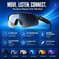 Lunettes de sport AI OEM 35g avec vision à 360° °   Lunettes de cyclisme photochromiques polarisées avec traduction audio en temps réel pour la vente en gros
