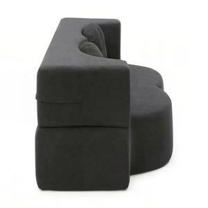<span class=keywords><strong>Canapé</strong></span>-<span class=keywords><strong>lit</strong></span> d'angle compact pour salon, revêtement en velours, <span class=keywords><strong>matelas</strong></span> en mousse à mémoire de forme convertible - Product Image 4