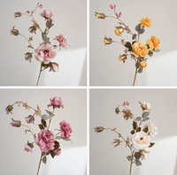 Fleur artificielle réaliste de style européen Dye Feiou Moon Rose, décoration d'intérieur, fleur artificielle murale pour mariage, centre de table du Nouvel An