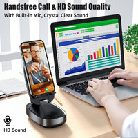 Soporte para Teléfono Celular Inalámbrico con Altavoz, Luz Ambiental RGB, Altura Ajustable, Montaje en Tablero, Base Antideslizante, Sonido Envolvente HD