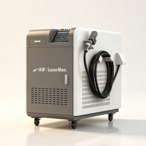 Machine de nettoyage au laser à fibre pulsée portable et mobile, élimination illimitée de la rouille, décapage de la peinture, élimination des taches de résine sur les métaux - Product Image 1