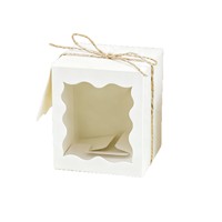 Boîte d'emballage rectangulaire en papier kraft avec fenêtre transparente pour bougies parfumées et cosmétiques