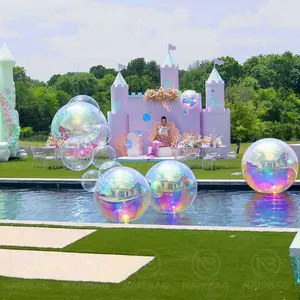 Mirror Balls Shiny Big Inflatable Mirror Balloon Xmas Reflective Pop Up Iridescent Bubbles Spheres For Indoor Outdoor Decoration