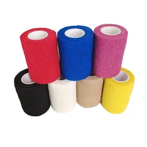 Huidvriendelijke Zelfklevende Bandage Wrap Atletisch Elastisch Samenhangend Verband Voetbal Sok Tape 5.0Cm * 4.5M