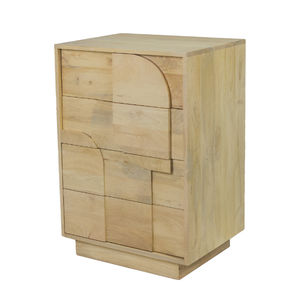 Cómoda Paxton de Madera Natural con Diseño de Paneles Geométricos y Almacenamiento - Product Image 4