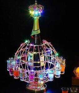 Support à verres à liqueur en forme de globe lumineux à LED, capacité de 12 verres, décoration de bar, présentoir à verres à liqueur - Product Image 2