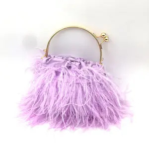 classy pearl chain wedding bag lady tote shoulder ostrich handbag evening clutch bags for women purse and handbags 3085