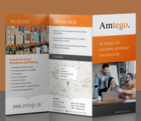 Flyer promotionnel d'entreprise imprimé numériquement sur mesure, recto-verso, tri-plié, papier couché, reliure à pointes, impression UV