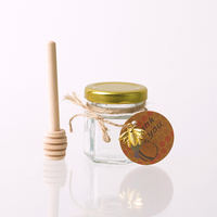 Pot à miel de 45 ml, mini pots à miel de 3 oz, pot à miel élégant en verre avec couvercle doré, idéal pour les cadeaux de mariage